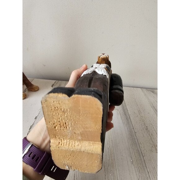 Wooden jointed bunny rabbit shabby chic unique Easter spring decor vintage style - Picture 9 of 9